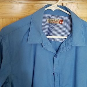 Mens Large sky blue Sovereign Code dress shirt